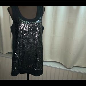 SimplyVera Champagne Sequin Tunic